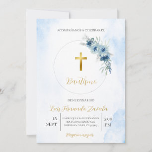 Invitación de bautismo para niño kaart