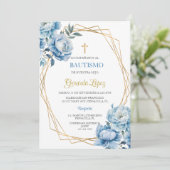 Invitación de bautismo para niño kaart (Staand voorkant)