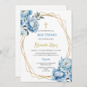 Invitación de bautismo para niño kaart (Voorkant / Achterkant)