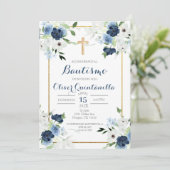 Invitación de bautismo para niño kaart (Staand voorkant)