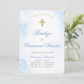 Invitación de bautismo para niño kaart (Staand voorkant)