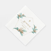 Invitacion De Bautizo Con Flores Gold ivory Lily Servet (Hoek)