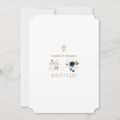 Invitacion De Bautizo Con Flores Twins Baptisme Kaart (Achterkant)