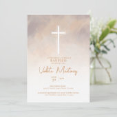 Invitación de Bautizo Morado Spaanse uitnodiging (Staand voorkant)