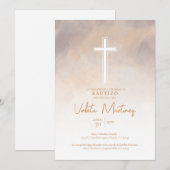 Invitación de Bautizo Morado Spaanse uitnodiging (Voorkant / Achterkant)