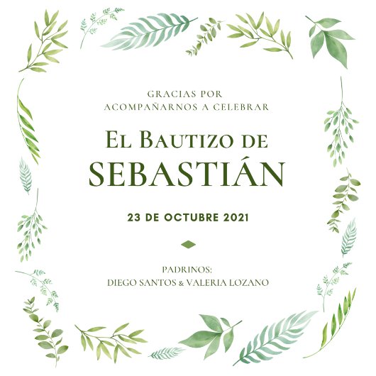Invitación de bautizo-neutraal kaart