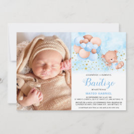Invitación de Bautizo para Niño con Foto Baptism Kaart