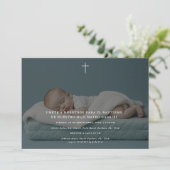 Invitacion de Bautizo para Niño overlay foto Kaart (Staand voorkant)