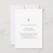 invitación de bautizo sencilla en blanco y negro kaart (Voorkant)