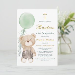 Invitación de Bautizo Y Cumpleaños Kaart