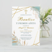 Invitación de Bautizo Y Primer Añito Kaart (Staand voorkant)