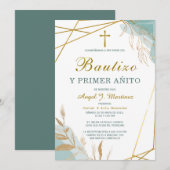 Invitación de Bautizo Y Primer Añito Kaart (Voorkant / Achterkant)