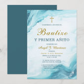 Invitación de Bautizo Y Primer Añito Kaart (Voorkant / Achterkant)