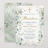 Invitación de Bautizo Y Primer Añito Kaart (Voorkant / Achterkant)