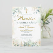 Invitación de Bautizo Y Primer Añito Kaart (Staand voorkant)