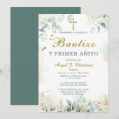 Invitación de Bautizo Y Primer Añito Kaart (Voorkant / Achterkant)