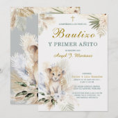 Invitación de Bautizo Y Primer Añito Kaart (Voorkant / Achterkant)