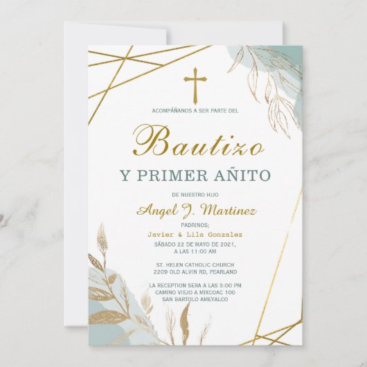 Invitación de Bautizo Y Primer Añito Uitnodiging (Voorkant)
