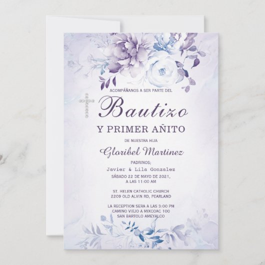 Invitación de Bautizo Y Primer Añito Uitnodiging (Voorkant)