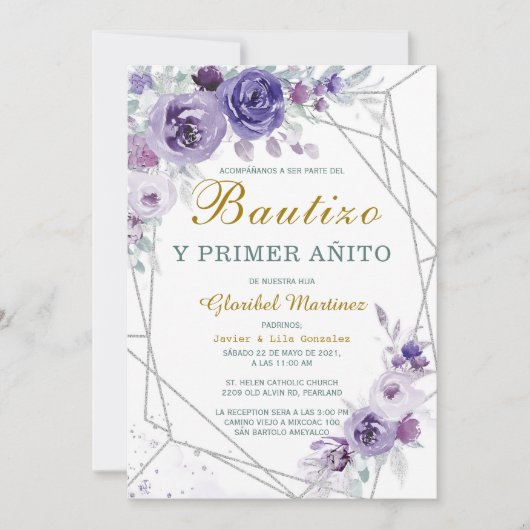 Invitación de Bautizo Y Primer Añito Uitnodiging (Voorkant)