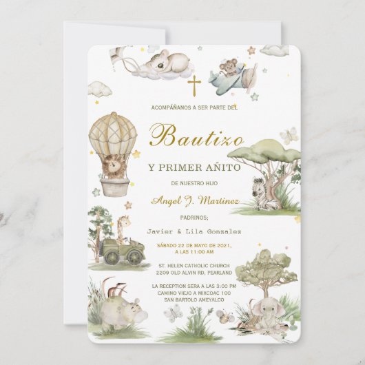 Invitación de Bautizo Y Primer Añito Uitnodiging (Voorkant)