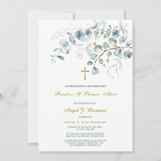 Invitación de Bautizo Y Primer Añito Uitnodiging (Voorkant)