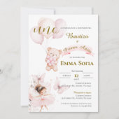 Invitación de Bautizo y primer año en español Kaart (Voorkant)