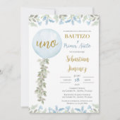 Invitación de Bautizo y primer año en español Kaart (Voorkant)