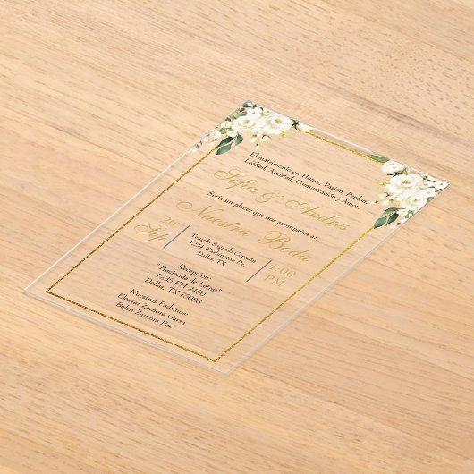 invitación de boda acrílico acryl uitnodigingen (Laagn)
