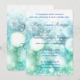 Invitacion de Boda Acuarela de Copo de Nieve Kaart