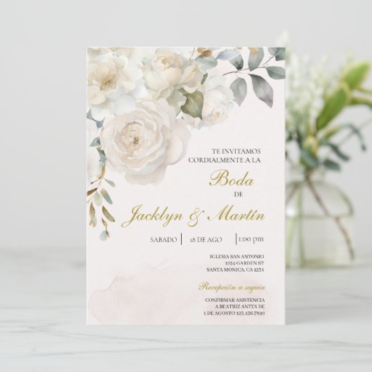 Invitación de boda bewerkbaar kaart (Staand voorkant)
