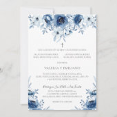 Invitación de Boda Catolica Azul Marino Wedding Kaart (Voorkant)