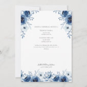 Invitación de Boda Catolica Azul Marino Wedding Kaart (Achterkant)