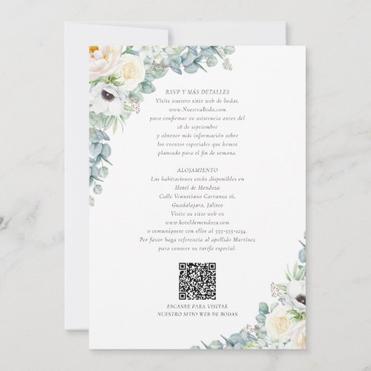 Invitación de Boda Catolica Formal Spain Wedding Kaart (Achterkant)