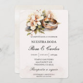 Invitacion de boda con anillo kaart (Voorkant / Achterkant)