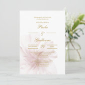 Invitación de boda con flor blanca kaart (Staand voorkant)