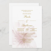 Invitación de boda con flor blanca kaart (Voorkant / Achterkant)