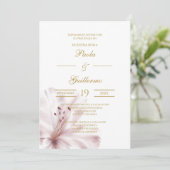 Invitación de boda con flor orquídea kaart (Staand voorkant)