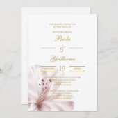 Invitación de boda con flor orquídea kaart (Voorkant / Achterkant)