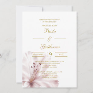 Invitación de boda con flor orquídea kaart
