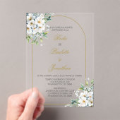 Invitacion de boda con ramo blanco acryl uitnodigingen (Insitu (Draagbaar))