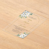 Invitacion de boda con ramo blanco acryl uitnodigingen (Laagn)