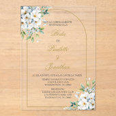 Invitacion de boda con ramo blanco acryl uitnodigingen (Voorkant)