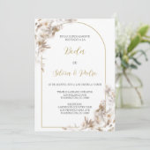 Invitacion de boda con ramo blanco kaart (Staand voorkant)
