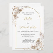 Invitacion de boda con ramo blanco kaart (Voorkant / Achterkant)
