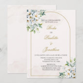 Invitacion de boda con ramo blanco kaart (Voorkant / Achterkant)