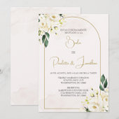 Invitacion de boda con ramo blanco kaart (Voorkant / Achterkant)