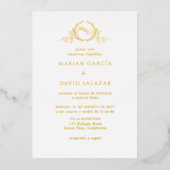 Invitacion De Boda Con Relieve Metal Dorado Real Folie Uitnodiging (Voorkant)