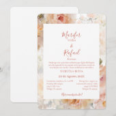 Invitación de boda con rosas kaart (Voorkant / Achterkant)