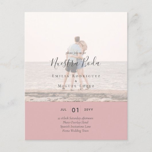 Invitación de Boda con Superposición de Fotos Flyer (Voorkant)